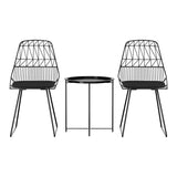 NNEDSZ 3PC Outdoor Bistro Set Patio Furniture Lounge Chairs Table Garden