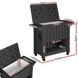 NNEDSZ Outdoor Storage Cabinet Box 80L Ice Bucket Cooler Rolling Serving Cart Kitchen Trolley