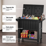 NNEDSZ Outdoor Storage Cabinet Box 80L Ice Bucket Cooler Rolling Serving Cart Kitchen Trolley