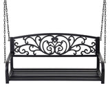 NNEDSZ Gardeon Outdoor Porch Swing Chair Patio Furniture Floral Backrest 2 Seater Black