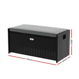 NNEDSZ Gardeon Outdoor Storage Bench Box Wicker Garden Sheds Tools Cushion Patio Furniture Black