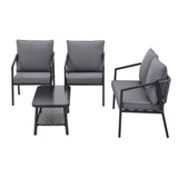 NNEDSZ Gardeon 4 Seater Outdoor Sofa Set 4PCS Table Chair Setting Patio Furniture