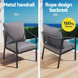 NNEDSZ Gardeon 4 Seater Outdoor Sofa Set 4PCS Table Chair Setting Patio Furniture