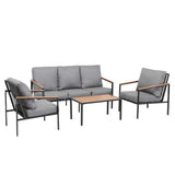 NNEDSZ Gardeon 5 Seater Outdoor Sofa Set 4PCS Table Chair Garden Bench Patio Furniture