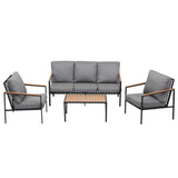 NNEDSZ Gardeon 5 Seater Outdoor Sofa Set 4PCS Table Chair Garden Bench Patio Furniture