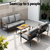 NNEDSZ Gardeon 5 Seater Outdoor Sofa Set 4PCS Table Chair Garden Bench Patio Furniture