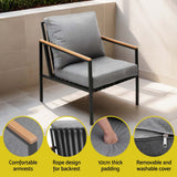 NNEDSZ Gardeon 5 Seater Outdoor Sofa Set 4PCS Table Chair Garden Bench Patio Furniture