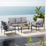 NNEDSZ Gardeon 5 Seater Outdoor Sofa Set 4PCS Table Chair Garden Bench Patio Furniture
