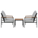 NNEDSZ Gardeon 3PC Outdoor Furniture Bistro Set Lounge Setting Chairs Table Patio Black