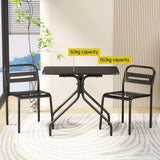 NNEDSZ 3PC Outdoor Bistro Set Patio Furniture Steel Table and Chairs Black