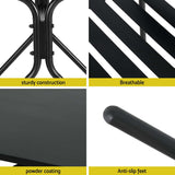 NNEDSZ 3PC Outdoor Bistro Set Patio Furniture Steel Table and Chairs Black