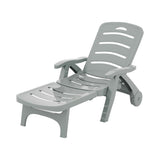 NNEDSZ Gardeon Sun Lounger Folding Lounge Chair Wheels Patio Outdoor Furniture Grey