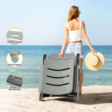 NNEDSZ Gardeon Sun Lounger Folding Lounge Chair Wheels Patio Outdoor Furniture Grey