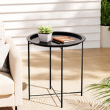 NNEDSZ Coffee Side Table Steel Outdoor Furniture Indoor Desk Patio Garden