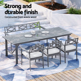 NNEDSZ Gardeon Outdoor Dining Set 5 Piece Wooden Table Chairs Setting Grey