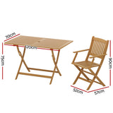 NNEDSZ Gardeon Outdoor Dining Set 7 Piece Wooden Table Chairs Setting Foldable