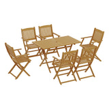 NNEDSZ Gardeon Outdoor Dining Set 7 Piece Wooden Table Chairs Setting Foldable