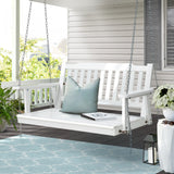 NNEDSZ Gardeon Porch Swing Chair with Chain Garden Chair Outdoor Furniture Wooden White