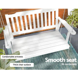 NNEDSZ Gardeon Porch Swing Chair with Chain Garden Chair Outdoor Furniture Wooden White