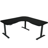 NNEMB Corner Standing Desk, 1730W x 1730W x 750D, 3 Motors, 120kg Load, Sit to Stand Up Electric Height Adjustable, Black/Black Frame