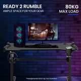 NNEMB Gaming Office Chair and Desk Combo, LED-FX Light Effects, USB Outlets, Headset Hanger, Cup Holder, Black