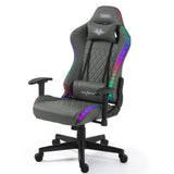 NNEMB Gaming Chair, with Bluetooth Speakers, RGB LED Lights, Reclining Game Armchair, Grey