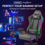 NNEMB Gaming Chair, with Bluetooth Speakers, RGB LED Lights, Reclining Game Armchair, Grey