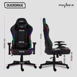 NNEMB Gaming Chair, with Bluetooth Speakers, RGB LED Lights, Reclining Game Armchair, Black