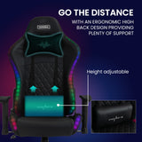 NNEMB Gaming Chair, with Bluetooth Speakers, RGB LED Lights, Reclining Game Armchair, Black
