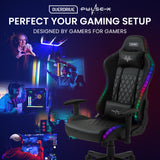 NNEMB Gaming Chair, with Bluetooth Speakers, RGB LED Lights, Reclining Game Armchair, Black