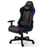 NNEMB Gaming Chair, with Bluetooth Speakers, RGB LED Lights, Reclining Game Armchair, Black