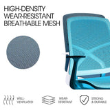 NNEMB Ergonomic Office Desk Chair, Coolmesh Fabric, Adjustable Recline, Blue Mesh/White Frame