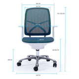 NNEMB Ergonomic Office Desk Chair, Coolmesh Fabric, Adjustable Recline, Blue Mesh/White Frame