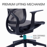 NNEMB Ergonomic Office Desk Chair, Coolmesh Fabric, Adjustable Recline, Dark Grey Mesh/Black Frame