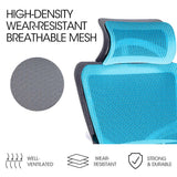 NNEMB Ergonomic Office Desk Chair, Coolmesh Fabric, Headrest, Adjustable Lumbar Support, Armrests and Recline, Dark Grey Mesh/White Frame