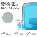 NNEMB Ergonomic Office Desk Chair, Coolmesh Fabric, Adjustable Recline, Grey Mesh/White Frame