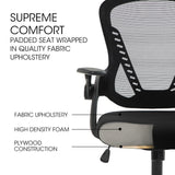 NNEMB Ergonomic Office Desk Chair, Coolmesh Fabric, Adjustable Recline, Black Mesh/Black Frame