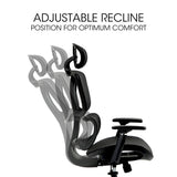 NNEMB Ergonomic Office Desk Chair, Coolmesh Fabric, Adjustable Lumbar Support, Headrest, Armrest and Recline, Black Mesh/Black Frame