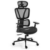 NNEMB Ergonomic Office Desk Chair, Coolmesh Fabric, Adjustable Lumbar Support, Headrest, Armrest and Recline, Black Mesh/Black Frame