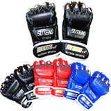 Adults Half-Finger Pu Leather Boxing Gloves - Blue Training-1915196569657937922