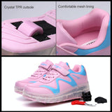 Rechargeable Led Roller Skates - Pink Size 30-1915196539408617474