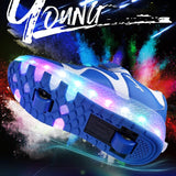 Rechargeable Double Wheel Roller Skating Shoes - Pink Size 35-1915196537097555976