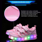 Rechargeable Double Wheel Roller Skating Shoes - Ultra Light Mesh - Black - Size 43-1915196773291397124