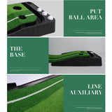 2.5M Golf Mini Putting Mat With Push Rod Trainer - Fairway Green-1915196542621454345