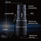 High Definition Night Vision Monocular Telescope - 40X60 12X Pocket Focusing - Black-1915196710762713090