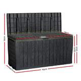 NNEDSZ Outdoor Storage Box 220L Lockable Organiser Garden Deck Toy Shed Tool Black