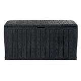 NNEDSZ Outdoor Storage Box 220L Lockable Organiser Garden Deck Toy Shed Tool Black
