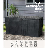 NNEDSZ Outdoor Storage Box 220L Lockable Organiser Garden Deck Toy Shed Tool Black