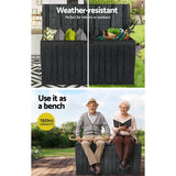 NNEDSZ Outdoor Storage Box 220L Lockable Organiser Garden Deck Toy Shed Tool Black