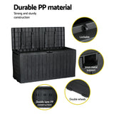 NNEDSZ Outdoor Storage Box 220L Lockable Organiser Garden Deck Toy Shed Tool Black
